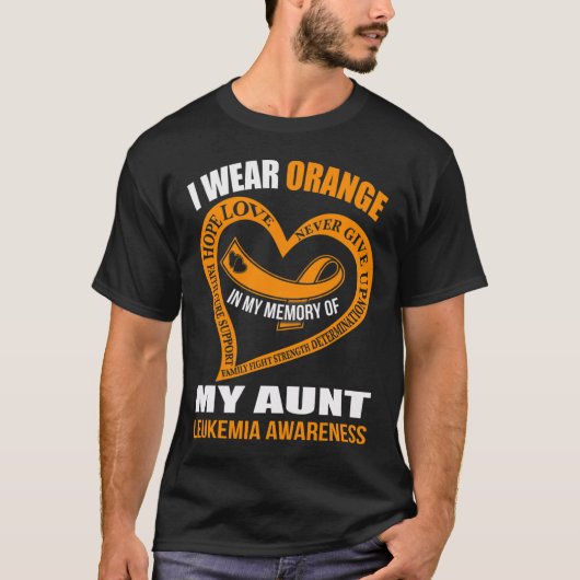 叔母の白血病認識度を覚えて Tシャツ (正面)