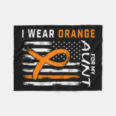 叔母の白血病認識度米国国旗のグラフ フリースブランケット (正面(横))