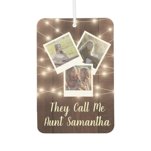 叔母の自動車ベビーデザインあなたの家族の写真 カーエアーフレッシュナー (正面)