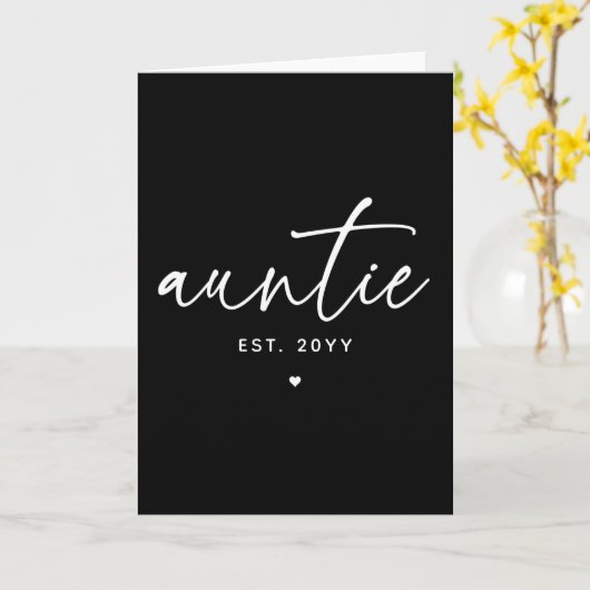 叔母の設立エレガントタイポグラフィニュー叔母 カード (黄色い花)