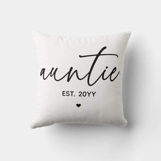 叔母の設立エレガントタイポグラフィニュー叔母 クッション (裏面)