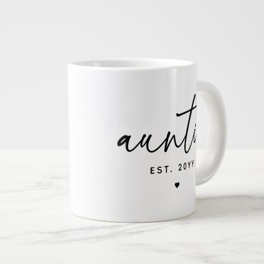 叔母の設立エレガントタイポグラフィニュー叔母 ジャンボコーヒーマグカップ (正面右)