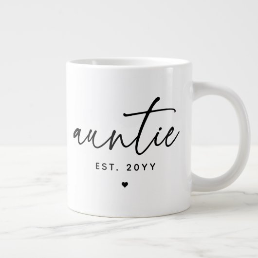 叔母の設立エレガントタイポグラフィニュー叔母 ジャンボコーヒーマグカップ (右)