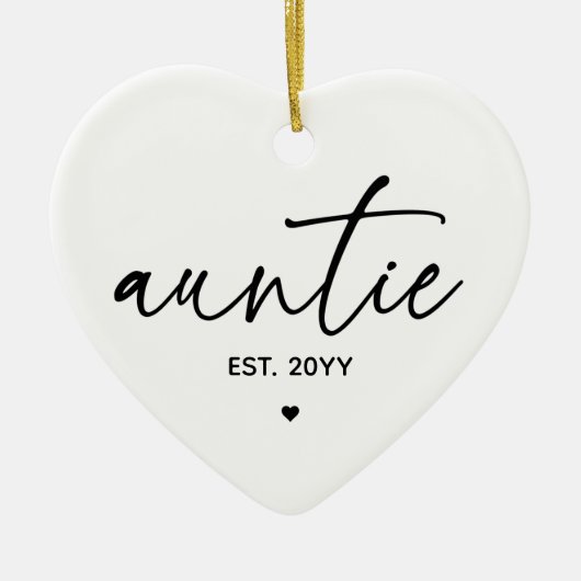 叔母の設立エレガントタイポグラフィニュー叔母 セラミックオーナメント (正面)