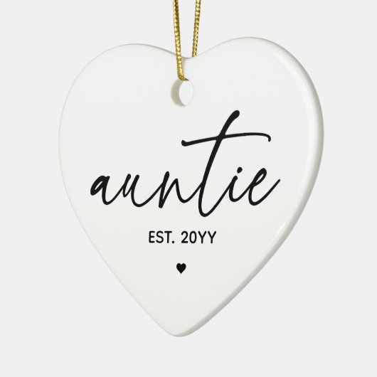 叔母の設立エレガントタイポグラフィニュー叔母 セラミックオーナメント (左)