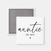 叔母の設立エレガントタイポグラフィニュー叔母 マグネット (正面/裏面)