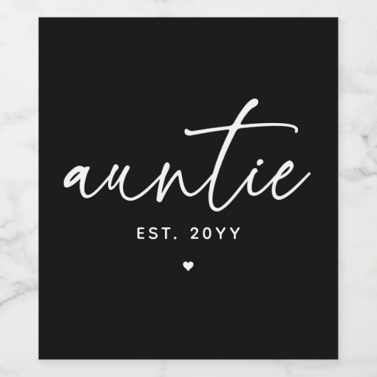 叔母の設立エレガントタイポグラフィニュー叔母 ワインラベル (シングルラベル)