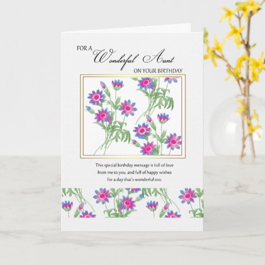 叔母の誕生日カード – 叔母のフローラ誕生日カード カード (黄色い花)