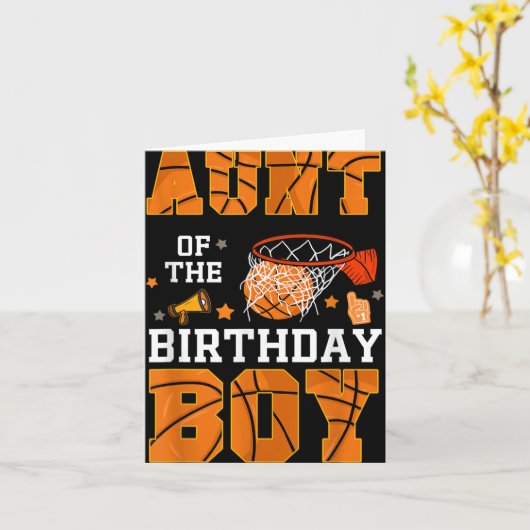 叔母の誕生日ボーイバスケットボールBデイデコレティ カード (黄色い花)