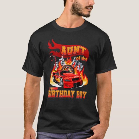 叔母の誕生日ボーイレーシングカー誕生日ファミ Tシャツ (正面)
