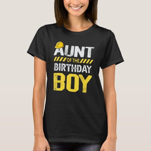 叔母の誕生日ボーイ建築誕生日パー Tシャツ (正面)