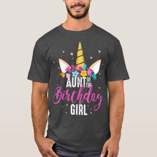 叔母の誕生日女の子の叔母ギフトユニコーン生まれた Tシャツ