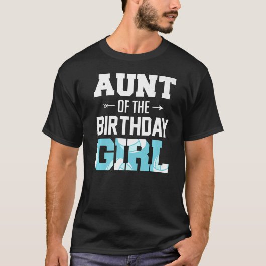 叔母の誕生日女の子バレーボール叔母の家族M Tシャツ (正面)