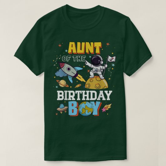 叔母の誕生日宇宙飛行士ボーイ宇宙テーマパー Tシャツ (デザイン正面)