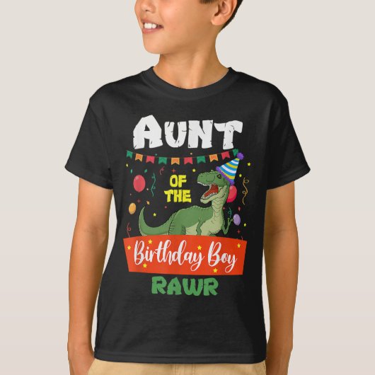 叔母の誕生日少年ラプター叔母 Tシャツ (正面)