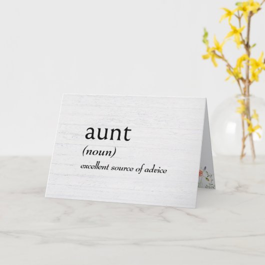 叔母の辞書定義 カード (黄色い花)