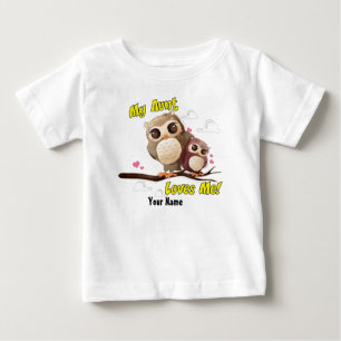 叔母は私のフクロウを愛している ベビーTシャツ