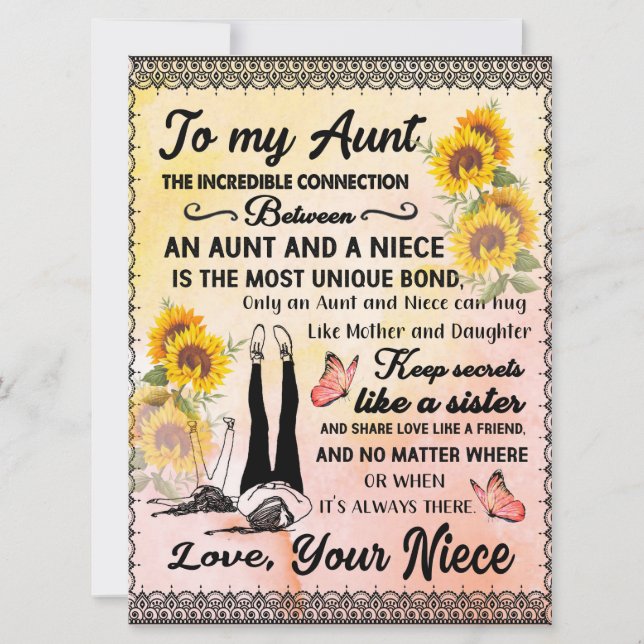 叔母への贈り物、姪からのヒマワリの贈り物 (正面)