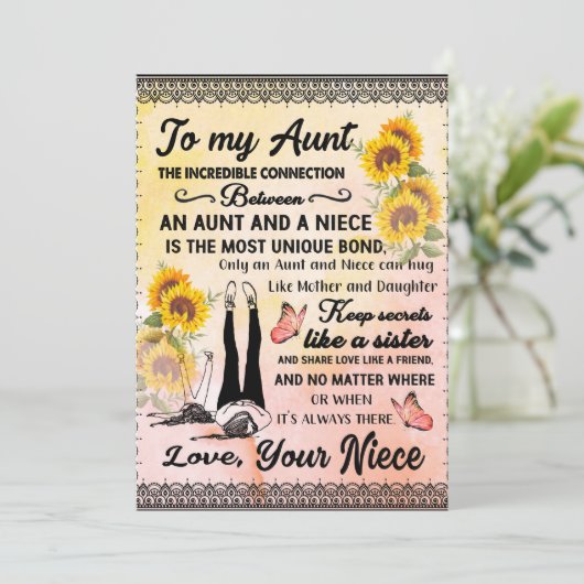 叔母への贈り物、姪からのヒマワリの贈り物 シーズンカード (スタンド正面)