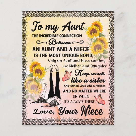 叔母への贈り物、姪からのヒマワリの贈り物 チラシ (正面)