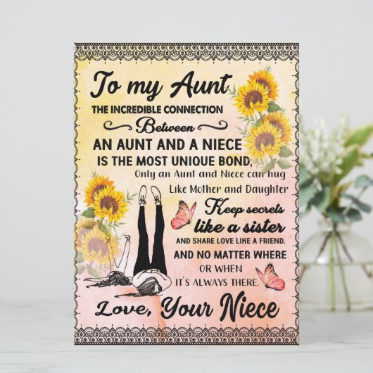 叔母への贈り物、姪からのヒマワリの贈り物 メニュー (スタンド正面)