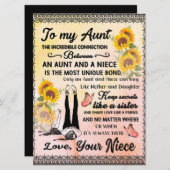 叔母への贈り物、姪からのヒマワリの贈り物 メニュー (正面/裏面)