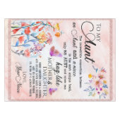 叔母への贈り物、姪からの蝶のプレゼント テーブルクロス (正面(横))