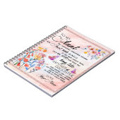 叔母への贈り物、姪からの蝶のプレゼント ノートブック (左側)