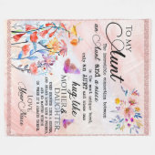 叔母への贈り物、姪からの蝶のプレゼント フリースブランケット (正面(横))