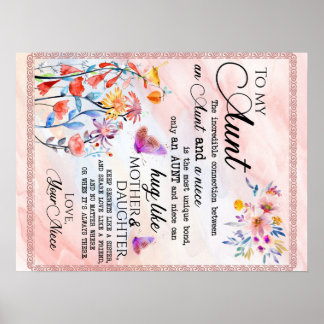 叔母への贈り物、姪からの蝶のプレゼント ポスター