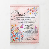 叔母への贈り物、姪からの蝶のプレゼント 三つ折り案内状 (カバー)