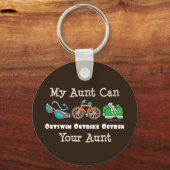 叔母アウトバイクアウトトゥルーントライアスロンのキーチェーン キーホルダー (正面)