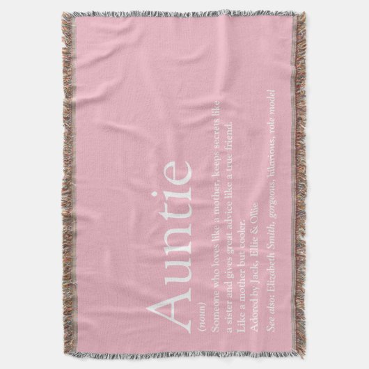 叔母アウンティガーリーピンクモダンおもしろいクール スローブランケット (正面縦)