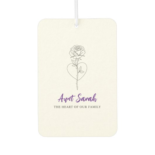 叔母エアフレッシュナー – 私たちの家族のハート カーエアーフレッシュナー (正面)