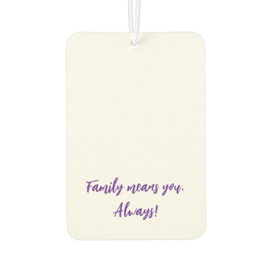 叔母エアフレッシュナー – 私たちの家族のハート カーエアーフレッシュナー (裏面)