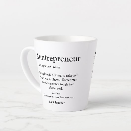 叔母エバ最高のータイポグラフィ定義 カフェラテマグ (左アングル)