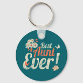 叔母エバ最高のーヴィンテージ叔母誕生日ゴッドマザー キーホルダー (正面)