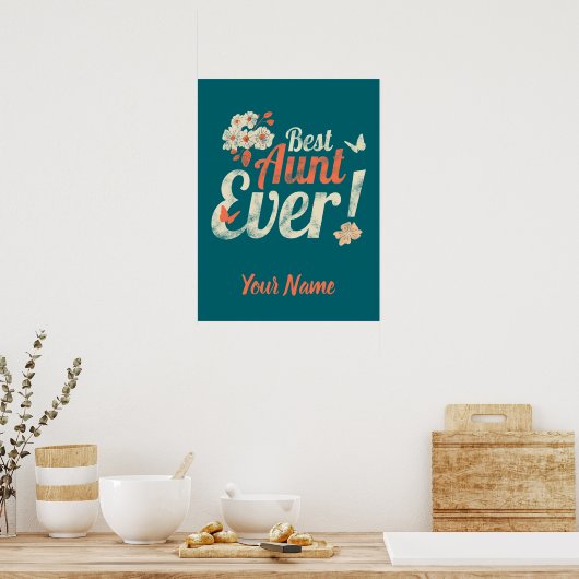 叔母エバ最高のーヴィンテージ叔母誕生日ゴッドマザー ポスター (キッチン)