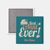 叔母エバ最高のーヴィンテージ叔母誕生日ゴッドマザー マグネット (正面/裏面)