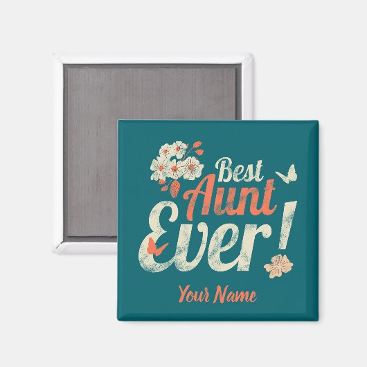 叔母エバ最高のーヴィンテージ叔母誕生日ゴッドマザー マグネット (正面/裏面)