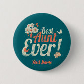 叔母エバ最高のーヴィンテージ叔母誕生日ゴッドマザー 缶バッジ (正面)