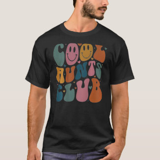 叔母クールクラブグルービーレトロスマイルハートオン Tシャツ