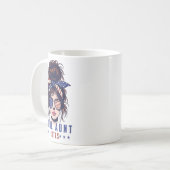 叔母クール投票ヴィンテージ乱雑ヘアレディ選挙 コーヒーマグカップ (正面左)