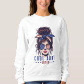 叔母クール投票ヴィンテージ乱雑ヘアレディ選挙 スウェットシャツ (正面)