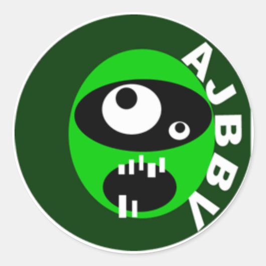 叔母ジャマズビッグバンド警戒顔シール ラウンドシール (正面)