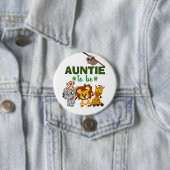 叔母ジャングルサファリ動物の赤ちゃんシャワーになる 缶バッジ (インサイチュ)