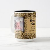 叔母チー誇りを持ったターアニマルプリントとベビー写真 ツートーンマグカップ (正面左)