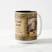 叔母チー誇りを持ったターアニマルプリントとベビー写真 ツートーンマグカップ (正面右)