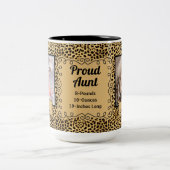 叔母チー誇りを持ったターアニマルプリントとベビー写真 ツートーンマグカップ (中央)