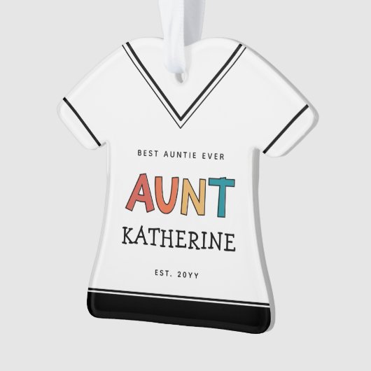 叔母パーソナライズされたレトロギフト最高のおばさん今までにかわいい オーナメント (正面)